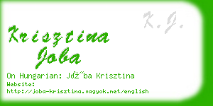 krisztina joba business card